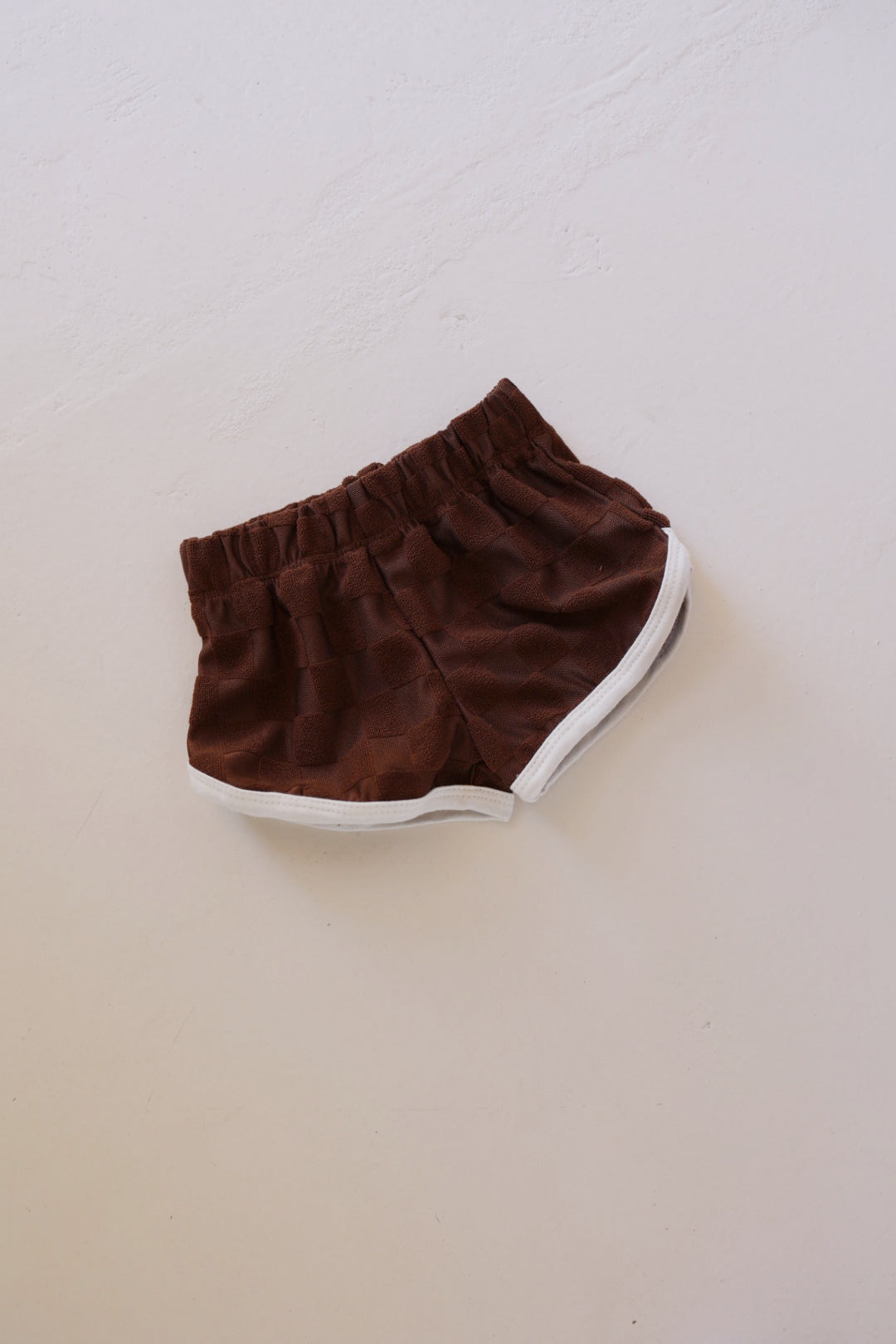 Children's Terry Cloth Shorts | Brown Checker