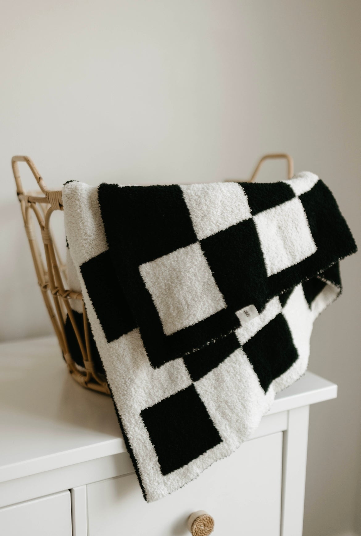 Plush Blanket  | Black + Ivory Checkerboard