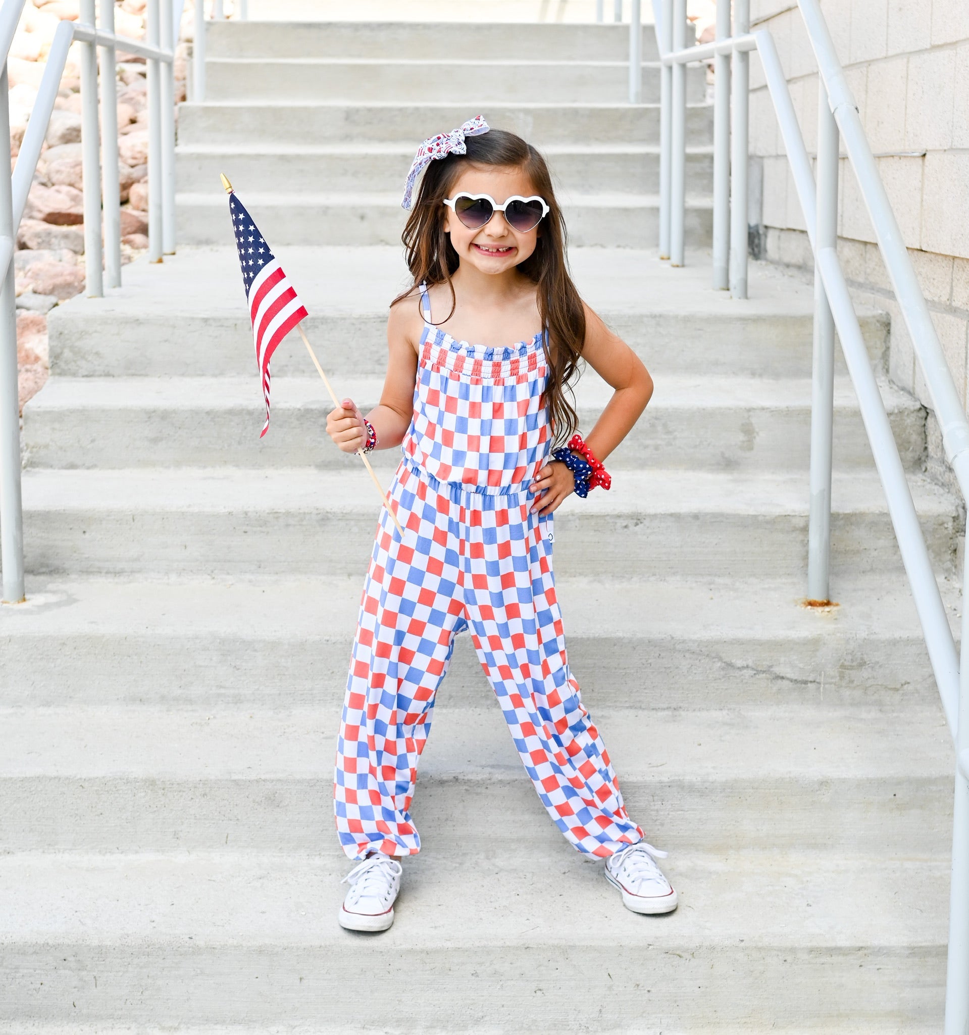 All American Checks Dream Smocked Jumpsuit