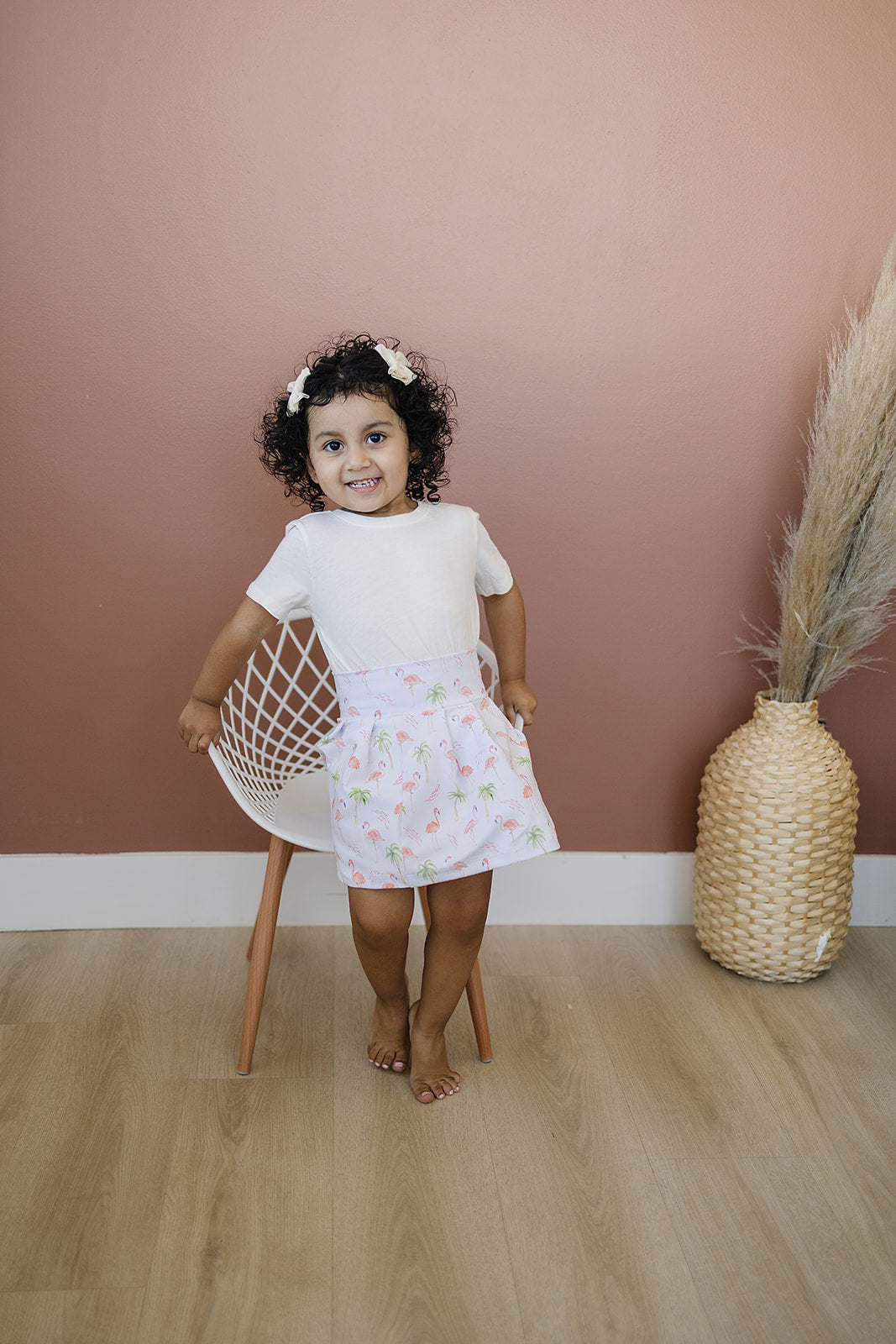 Peach Flamingo Skirt (Matching)