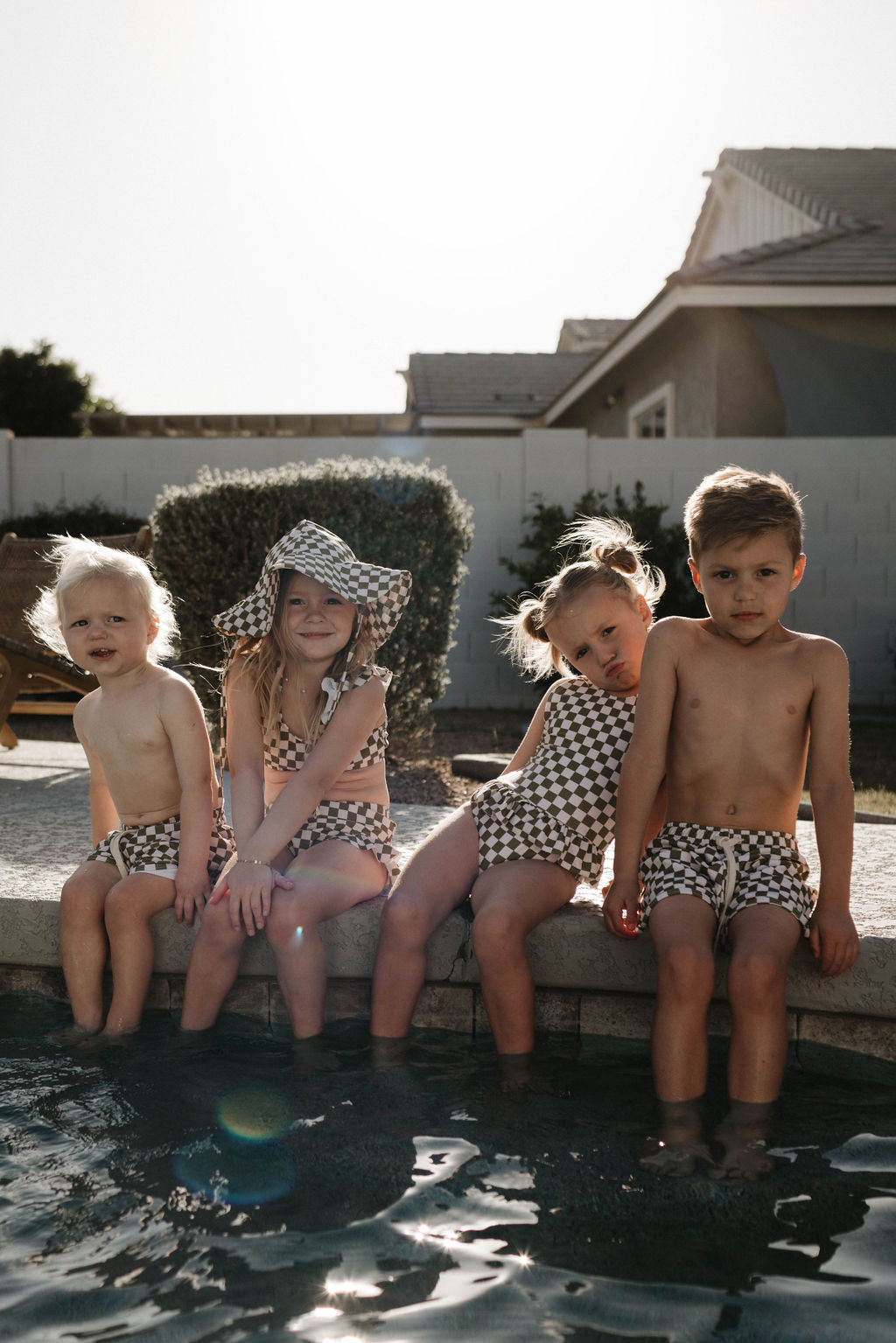Boys  Board Shorts | Wave Chaser Olive Checker