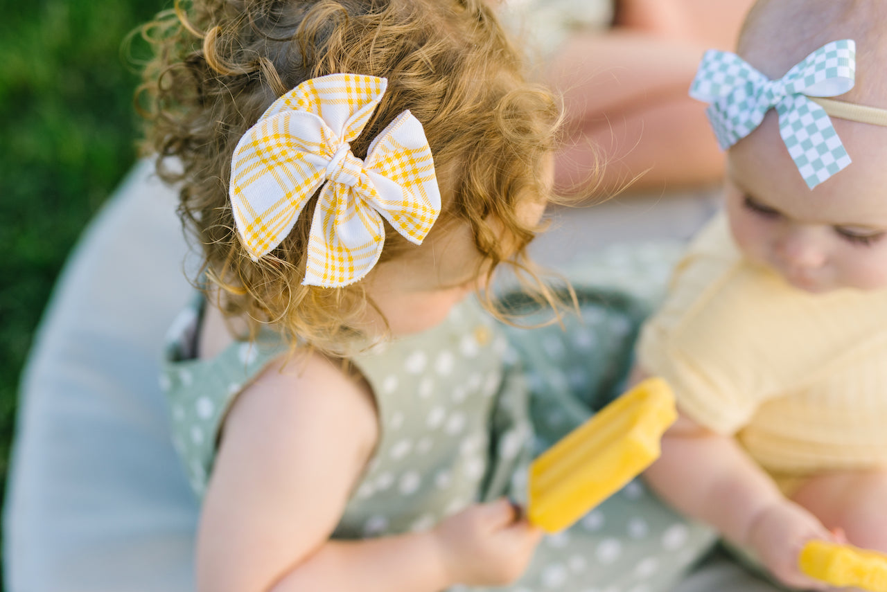 Sunflower Plaid | Petite Party Bow