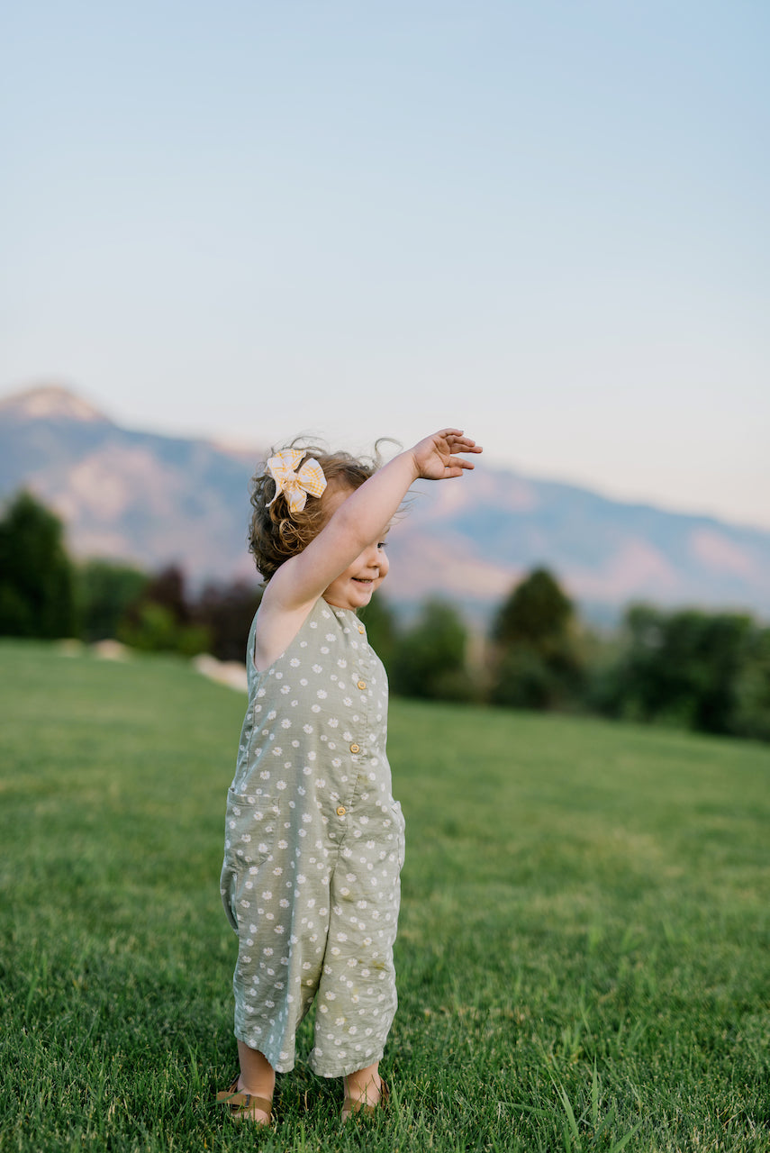 Sunflower Plaid | Petite Party Bow