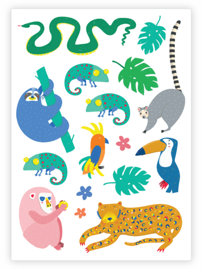 Jungle Temporary Tattoo Sheet - Why and Whale