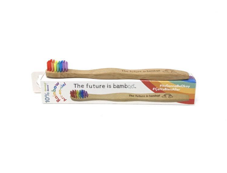 Kids Soft Bamboo Toothbrush, Rainbow - Why and Whale