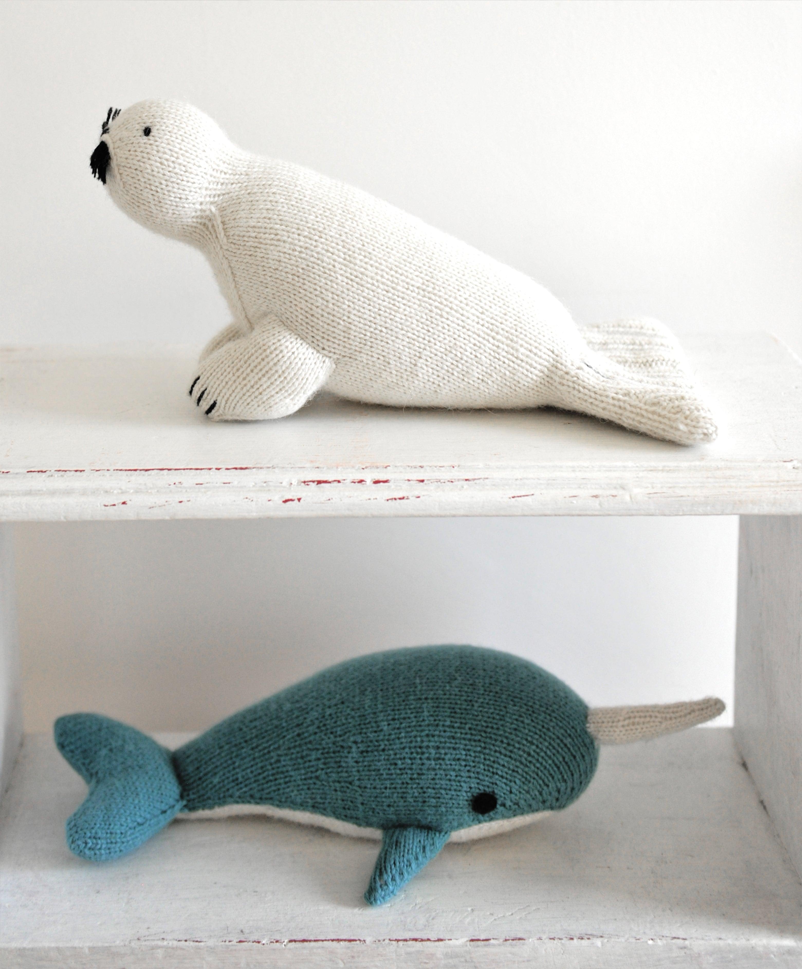 Knit Alpaca Stuffed Narwhal - Why and Whale