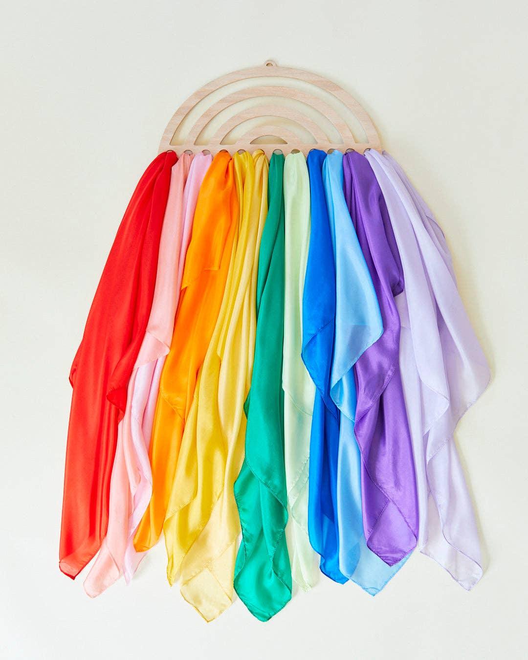 Large Playsilk Display - Rainbow Holder for Kids Room - Why and Whale