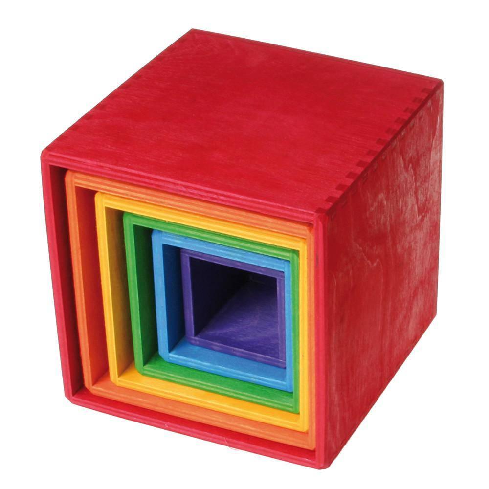 Large Rainbow Wooden Nesting Cubes - Why and Whale