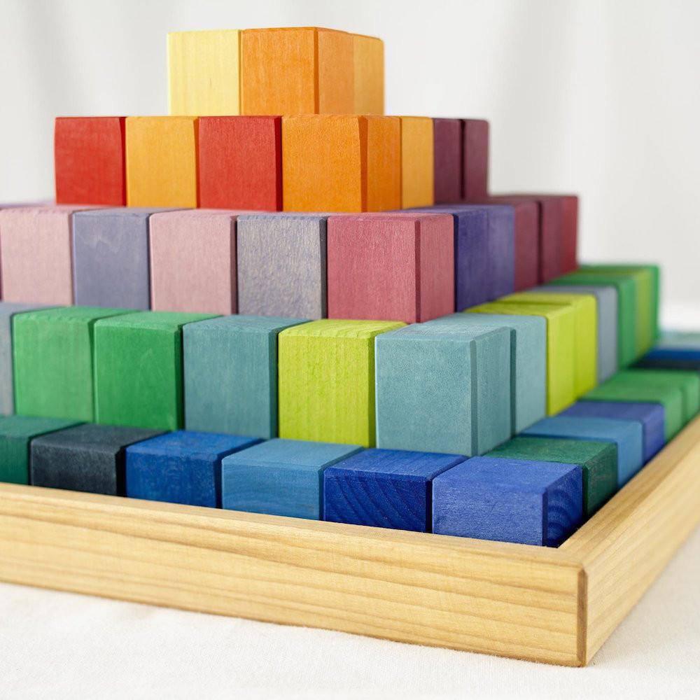 Large Stepped Pyramid Wooden Math Blocks - Why and Whale