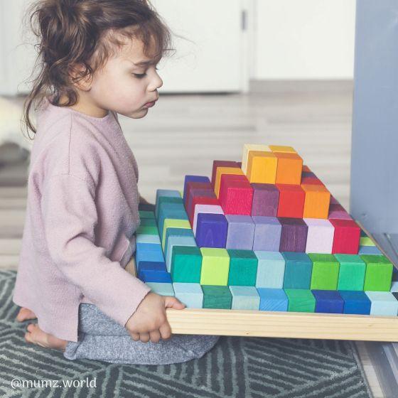 Large Stepped Pyramid Wooden Math Blocks - Why and Whale