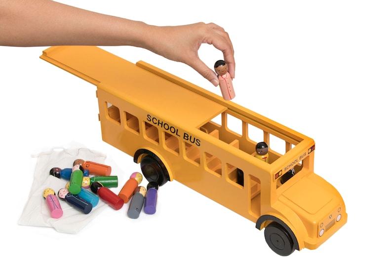 Large Wooden School Bus with Children - Why and Whale
