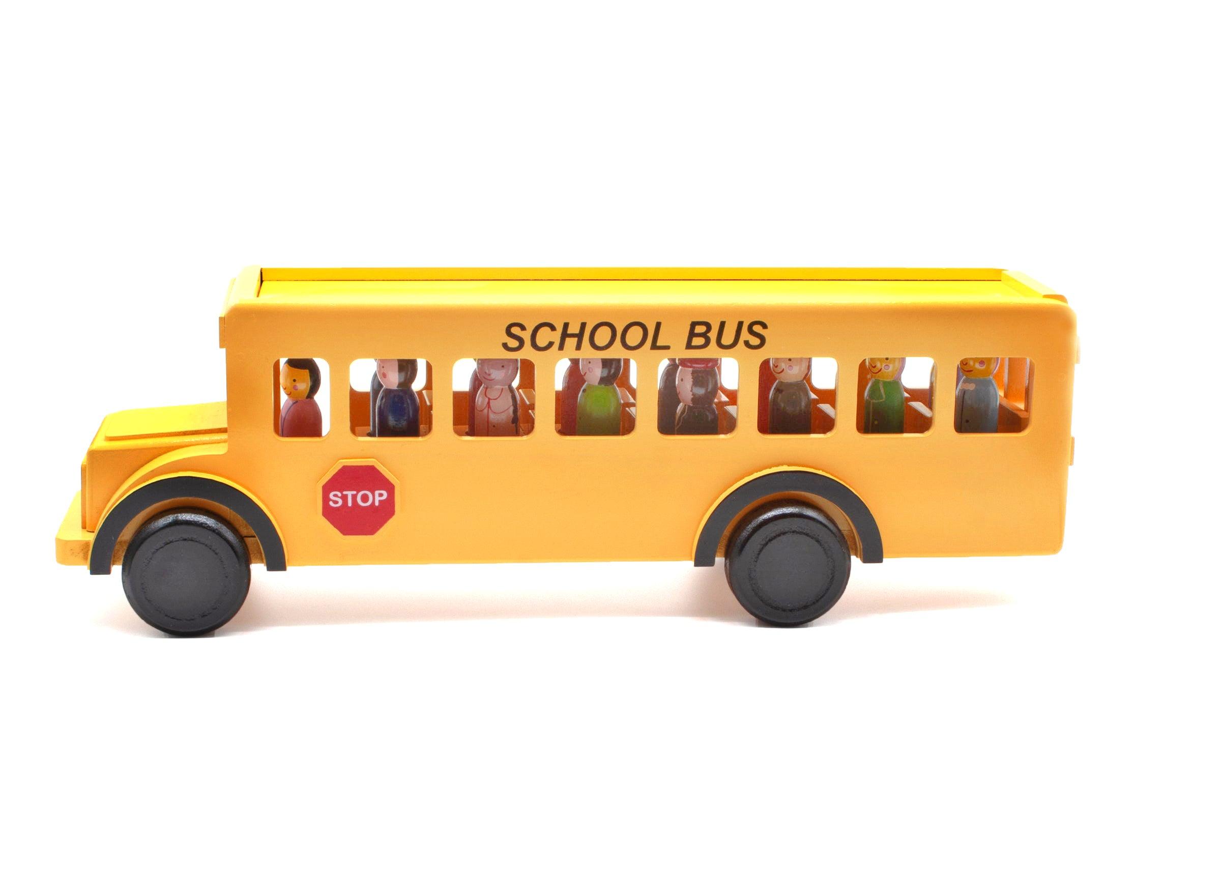 Large Wooden School Bus with Children - Why and Whale
