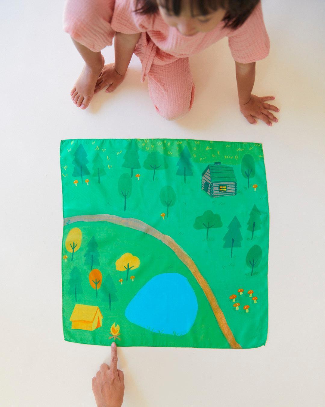 Limited Edition Sarah's Silks Forest Playmap - Why and Whale