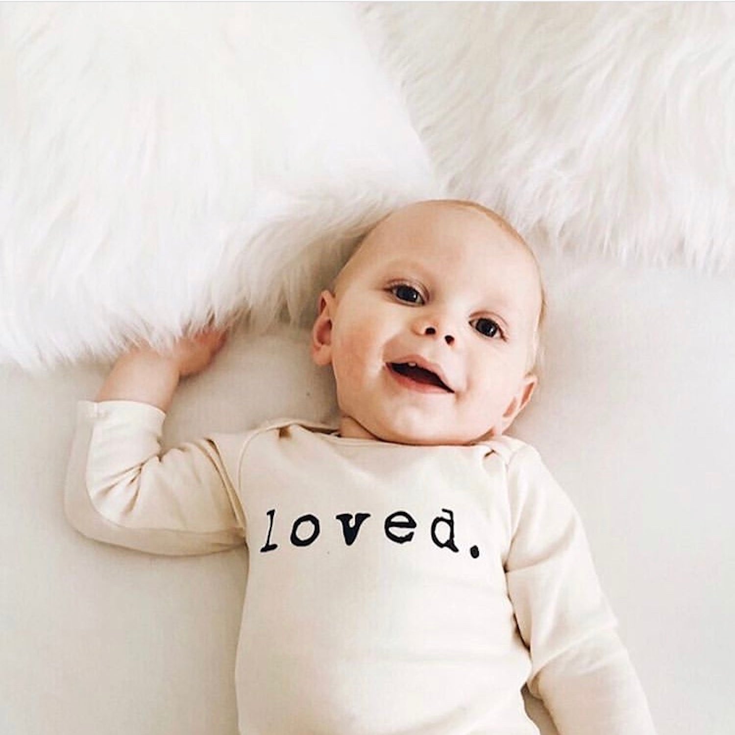 Baby Loved. Long-Sleeve Organic Cotton Bodysuit