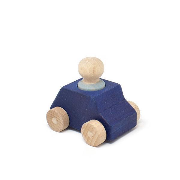 Lubulona - Blue wooden car with figure - Why and Whale