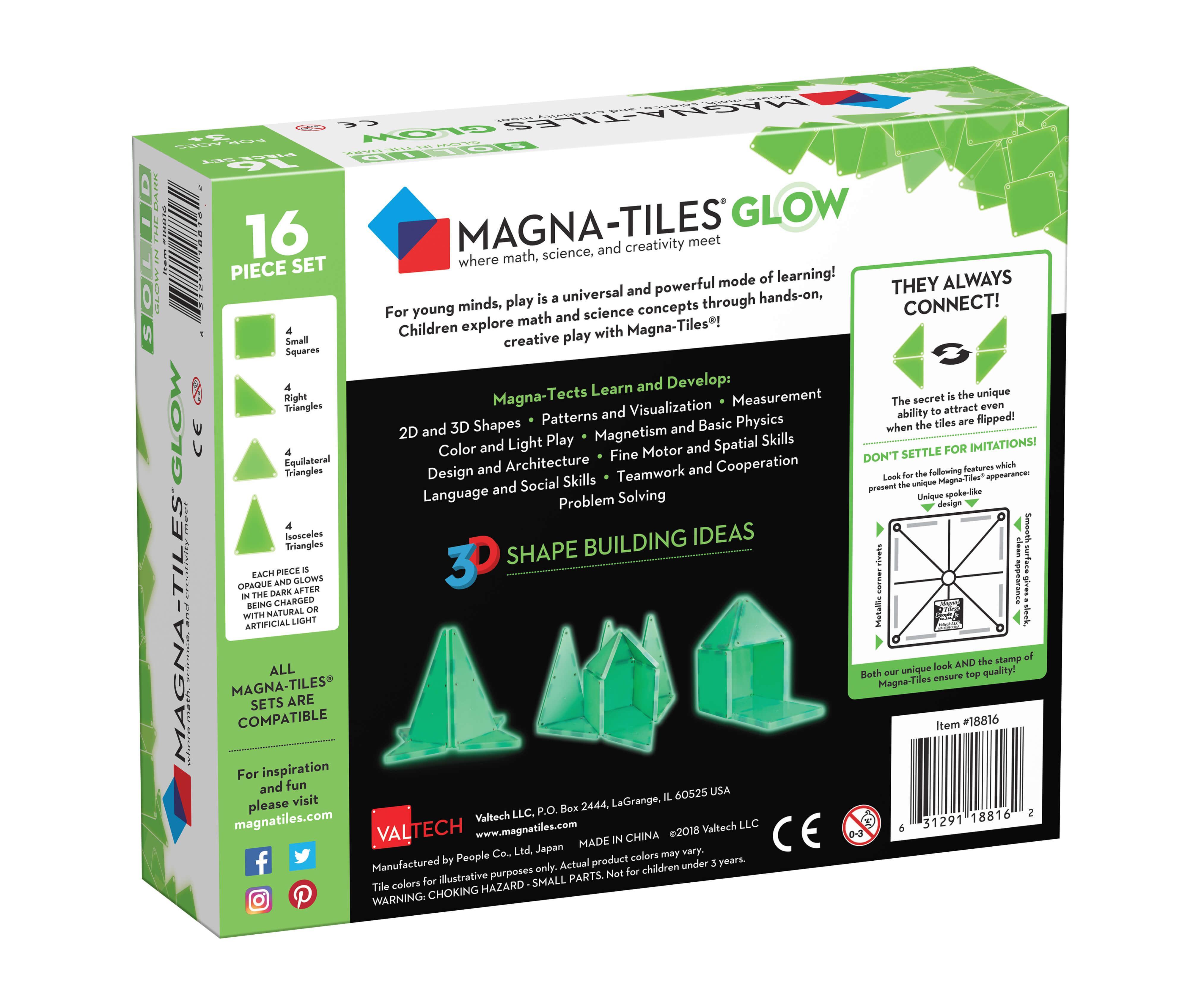 Magna-Tiles® Glow in the Dark 16-Piece Set - Why and Whale