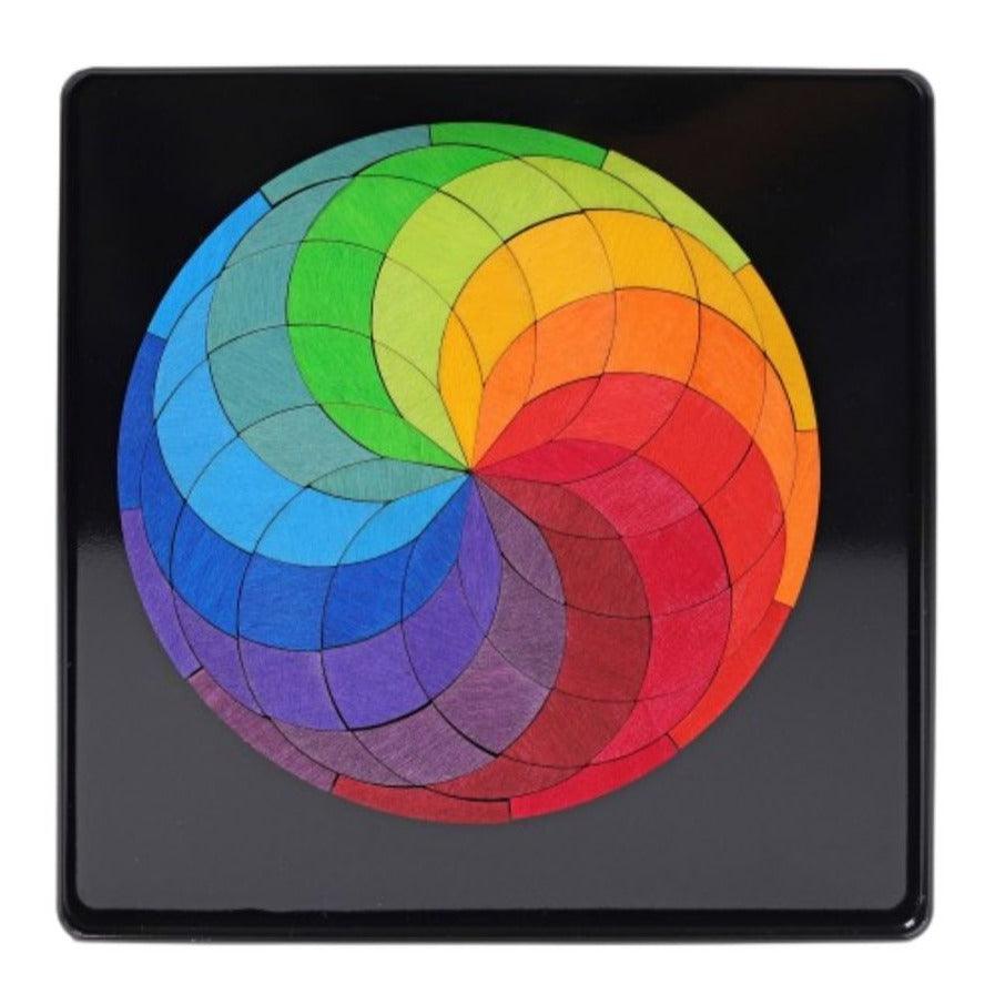 Magnetic Wooden Tile Puzzle - Rainbow Wheel - Why and Whale
