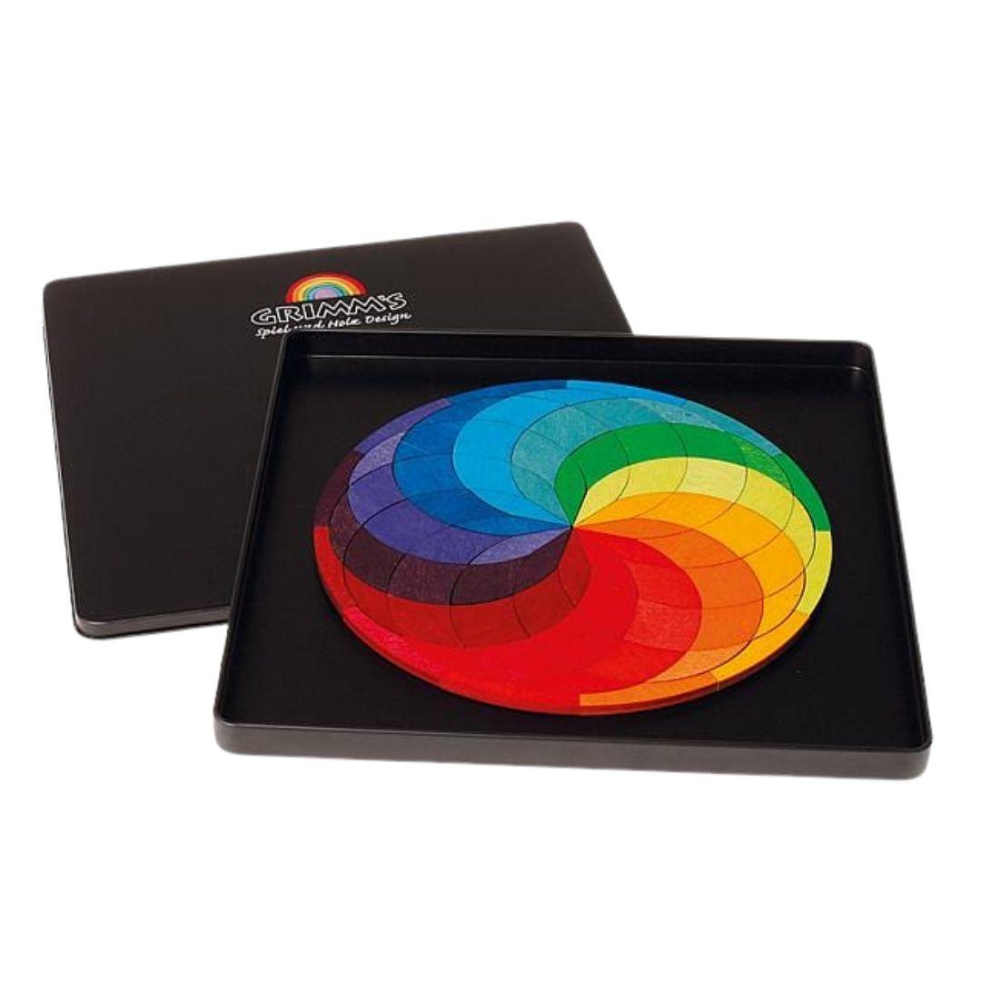 Magnetic Wooden Tile Puzzle - Rainbow Wheel - Why and Whale