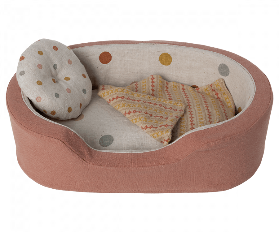 Maileg - Dog bed basket - Coral - Why and Whale