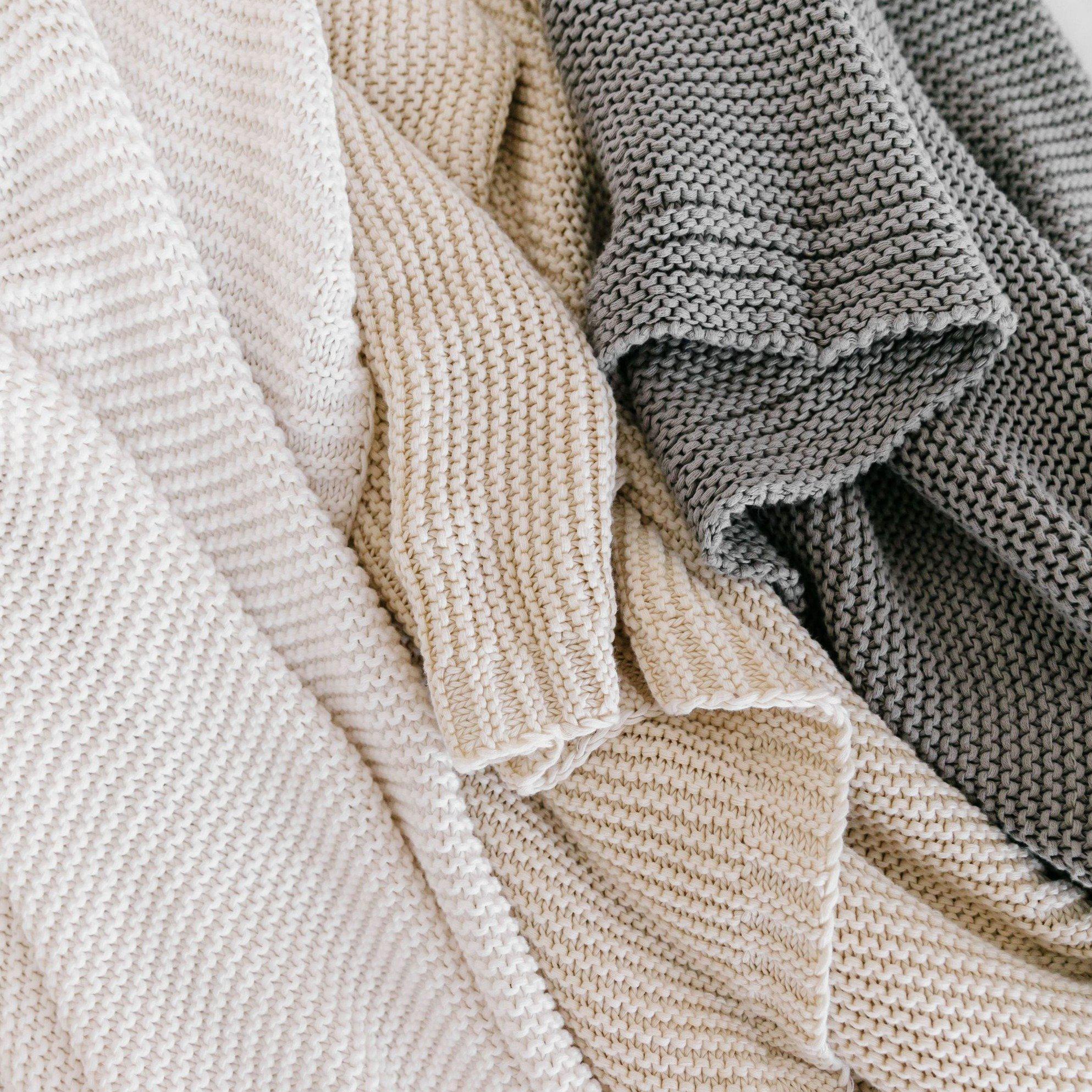 Chunky Knit Throw Blanket - Vanilla Natural
