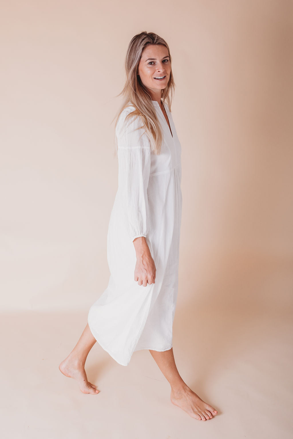 Women's Cotton Kaftan Dress - White