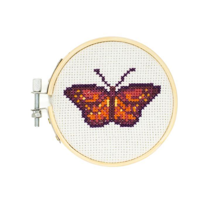 Mini Cross Stitch Embroidery Kit – Butterfly - Why and Whale