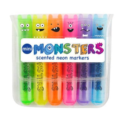 mini monster scented neon markers - set of 6 - Why and Whale