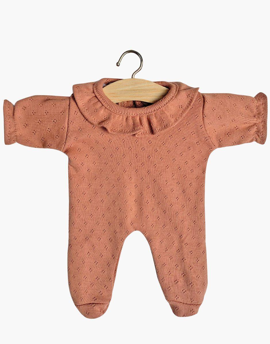 Minikane BABIES Camille sleepsuit in brown sugar pointelle - Why and Whale