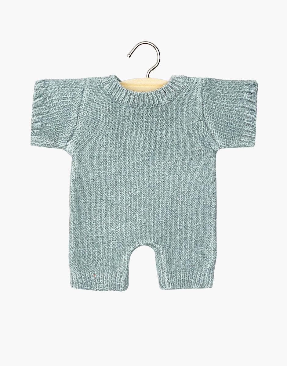 Minikane Babies Félix romper for 11in Dolls, blue silver knit - Why and Whale