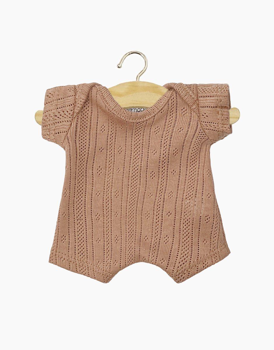 Minikane Babies Pointelle romper, Brown Sugar for 11in Dolls - Why and Whale
