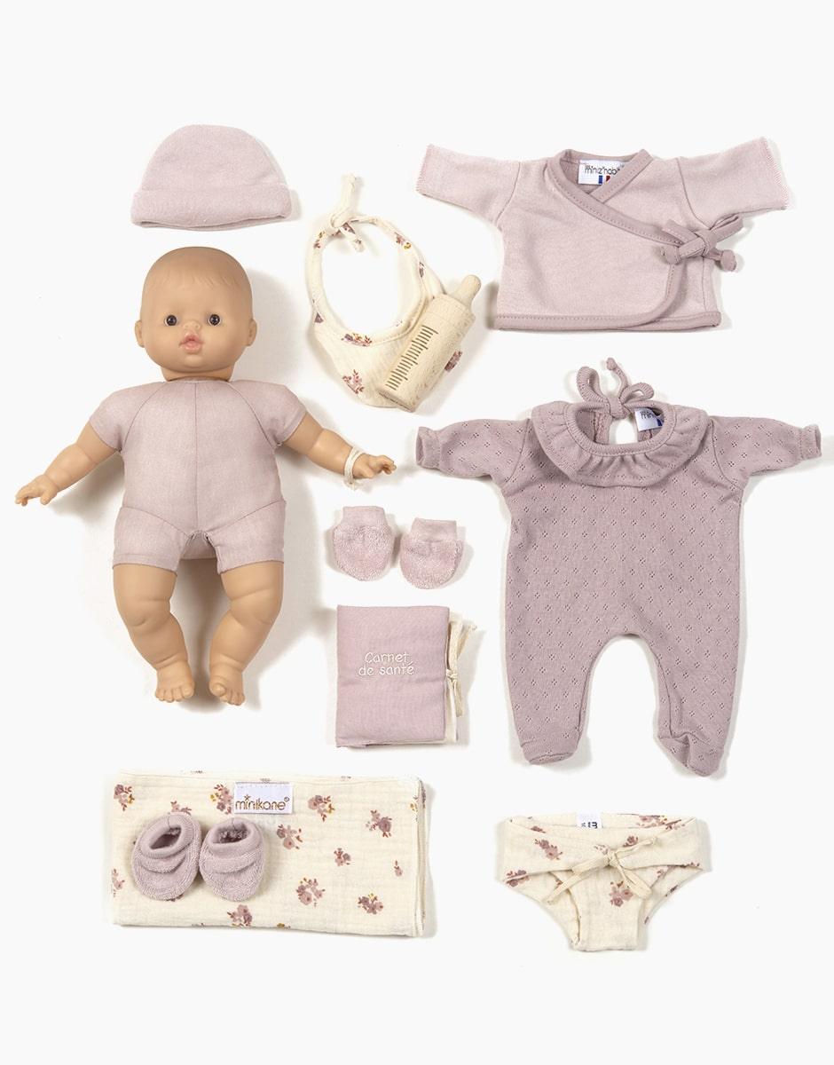 Minikane Baby Doll Set, fleur rose - Why and Whale