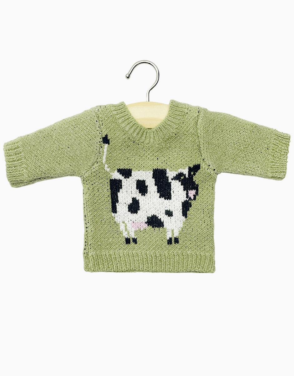 Cow knit sweater 13-15in Doll - Minikane