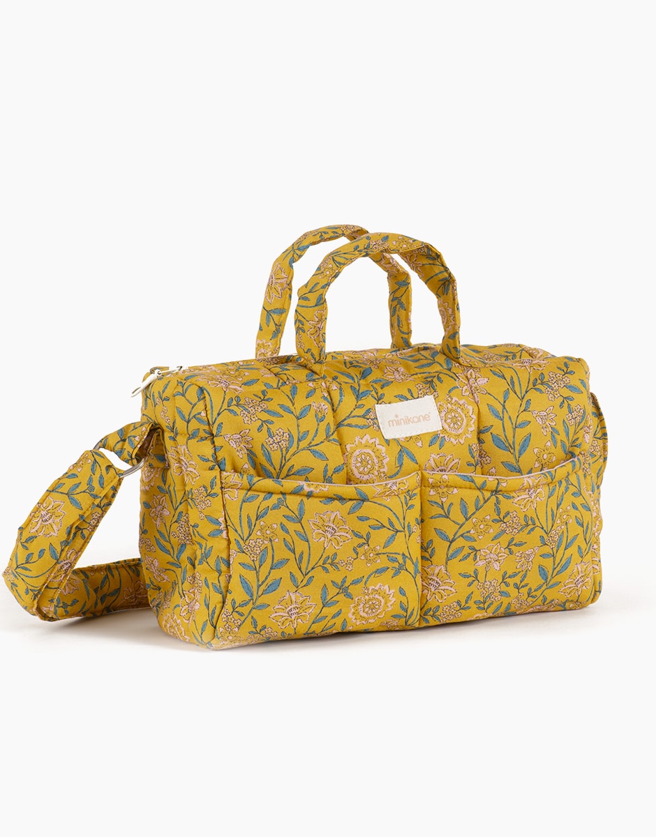 Doll Changing Diaper Bag, mustard floral liana - Minikane