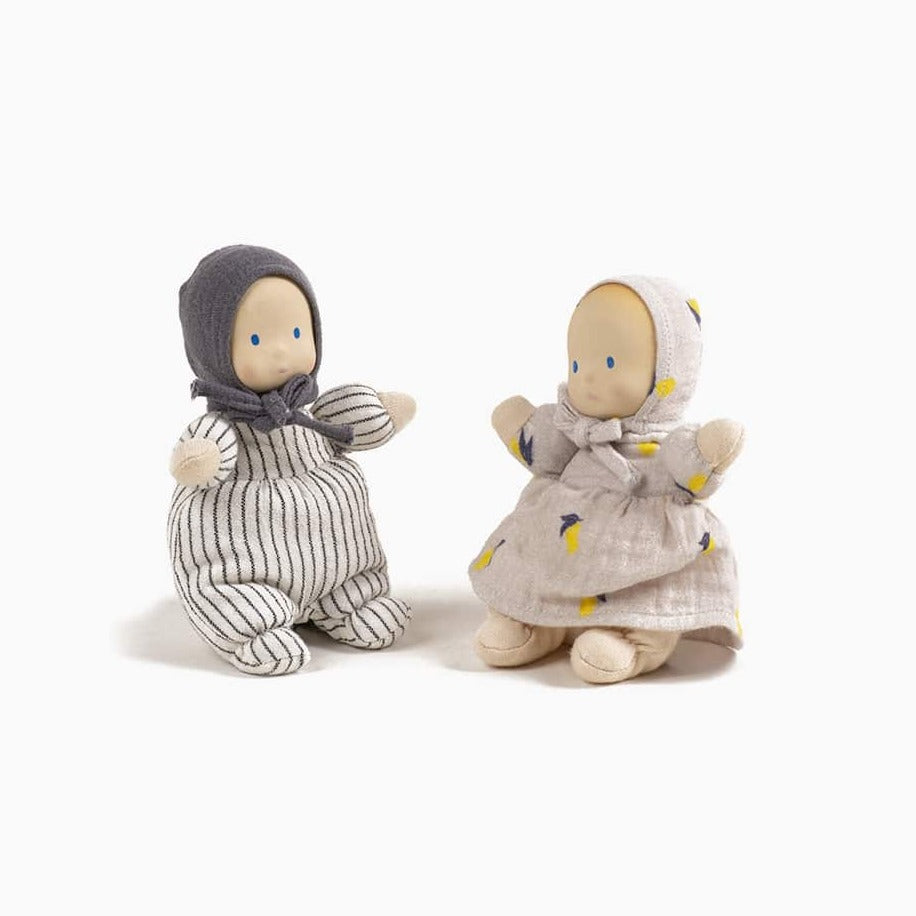 Duo girl in Lemons and boy Stripes - Minikane Les Loupiots