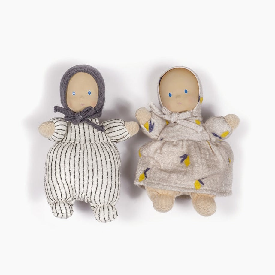 Duo girl in Lemons and boy Stripes - Minikane Les Loupiots