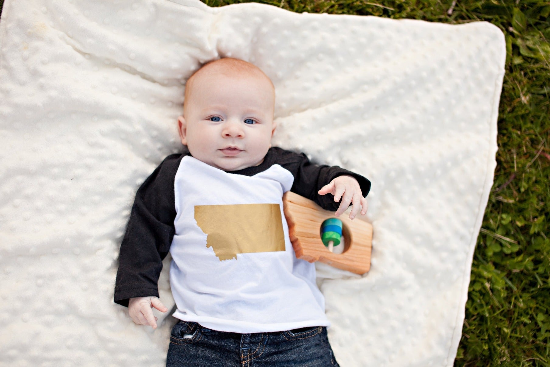 Montana State Wooden Baby Rattle™