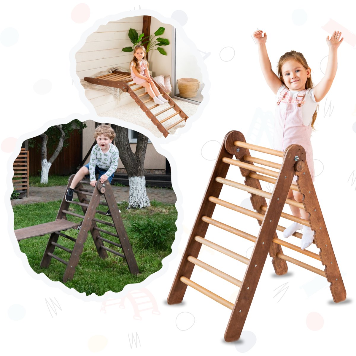 Montessori Triangle Ladder - Handmade Climber for Kids 1-7 y.o.