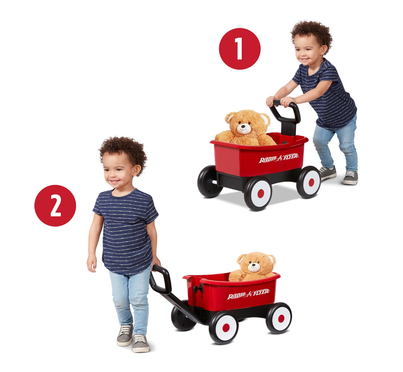 Push & Pull Walker Wagon with Teddy Bear