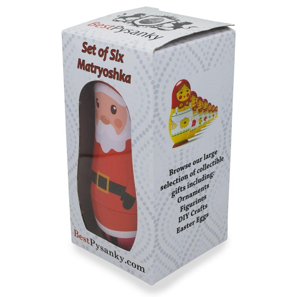 6 Plastic Nesting Dolls - Santa, Snowman, Reindeer, Tree, Elf & Gingerbread