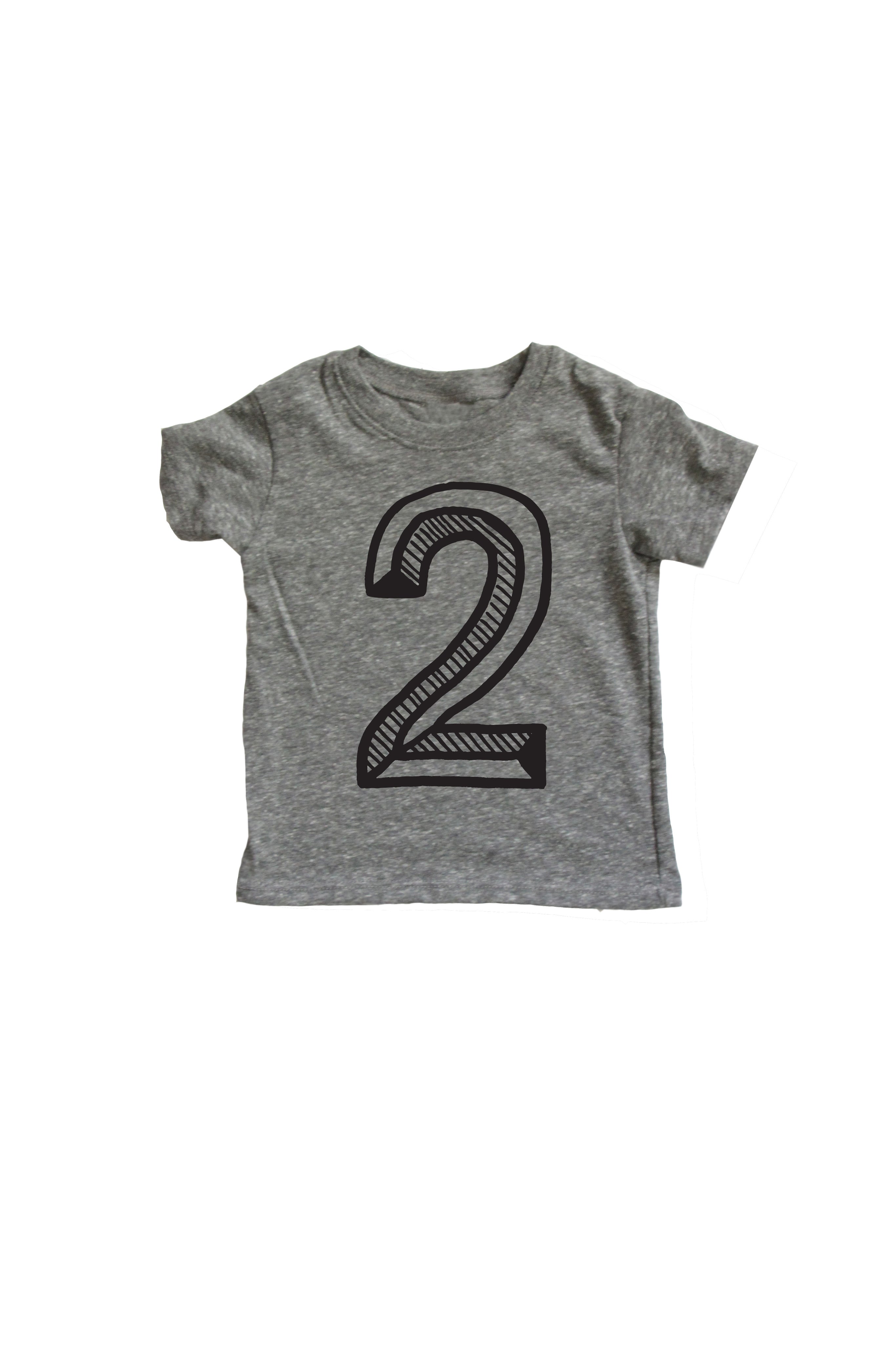 Gray Number Tee Numbers 1-10