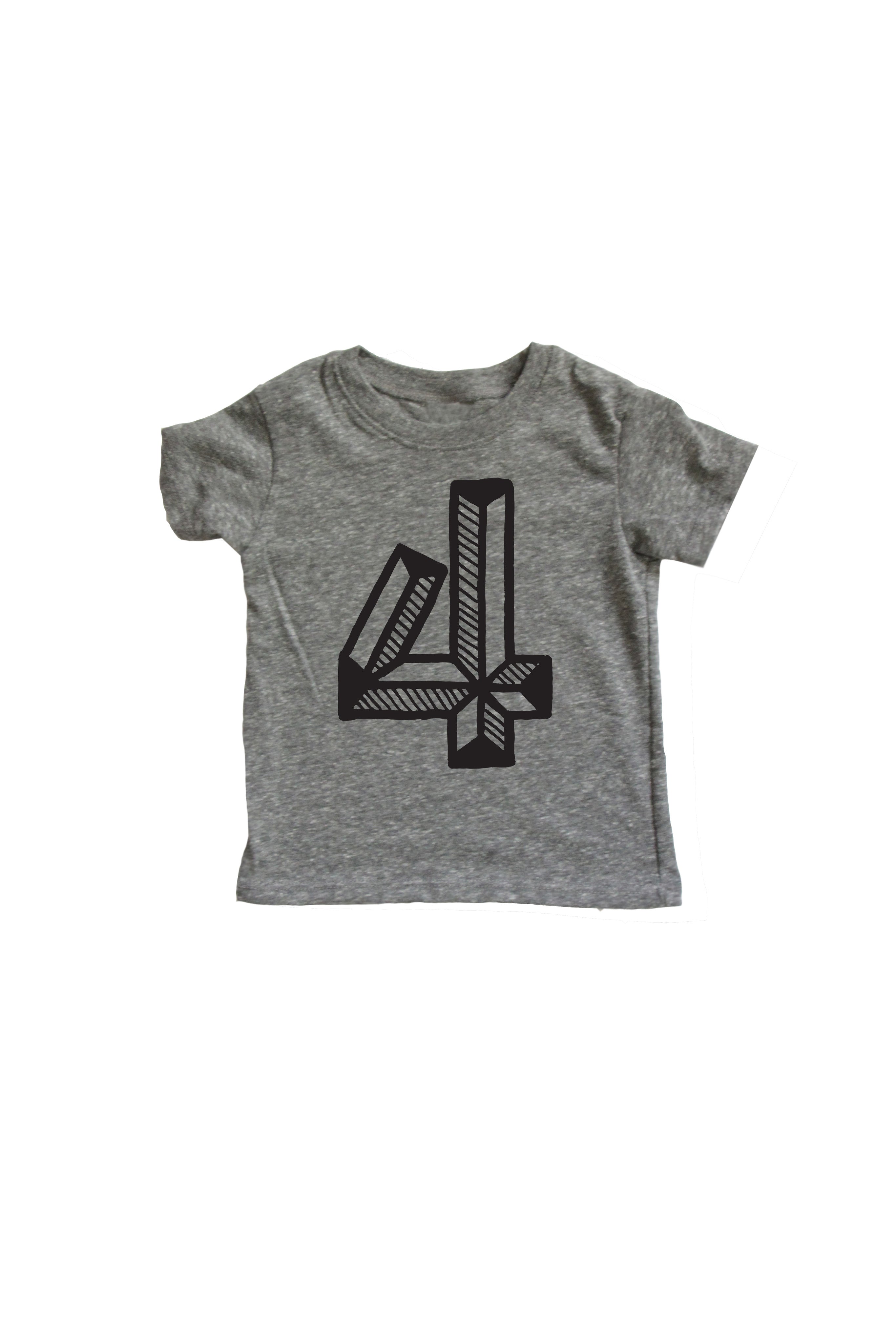 Gray Number 1-10 Tee