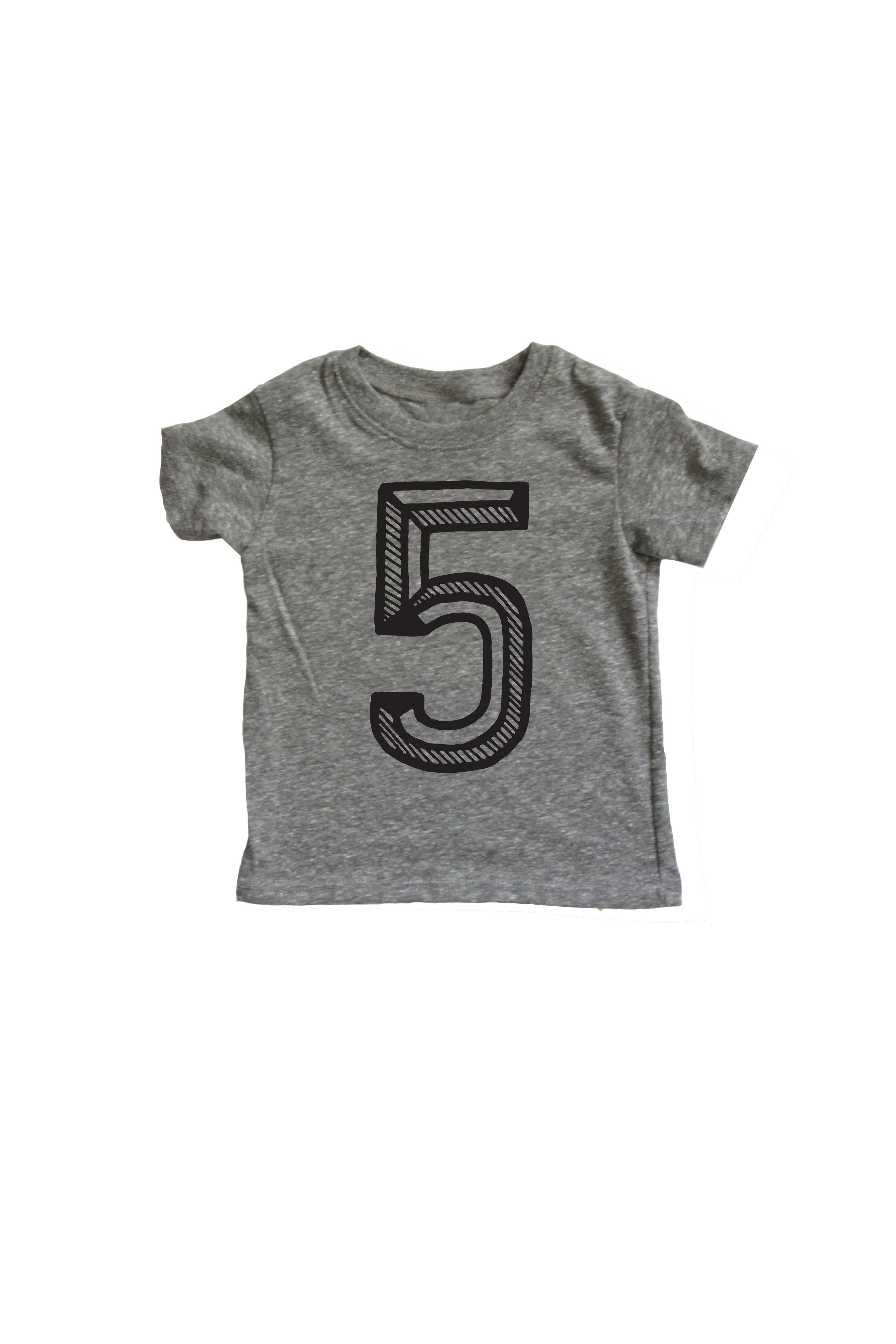 Gray Number Tee Numbers 1-10