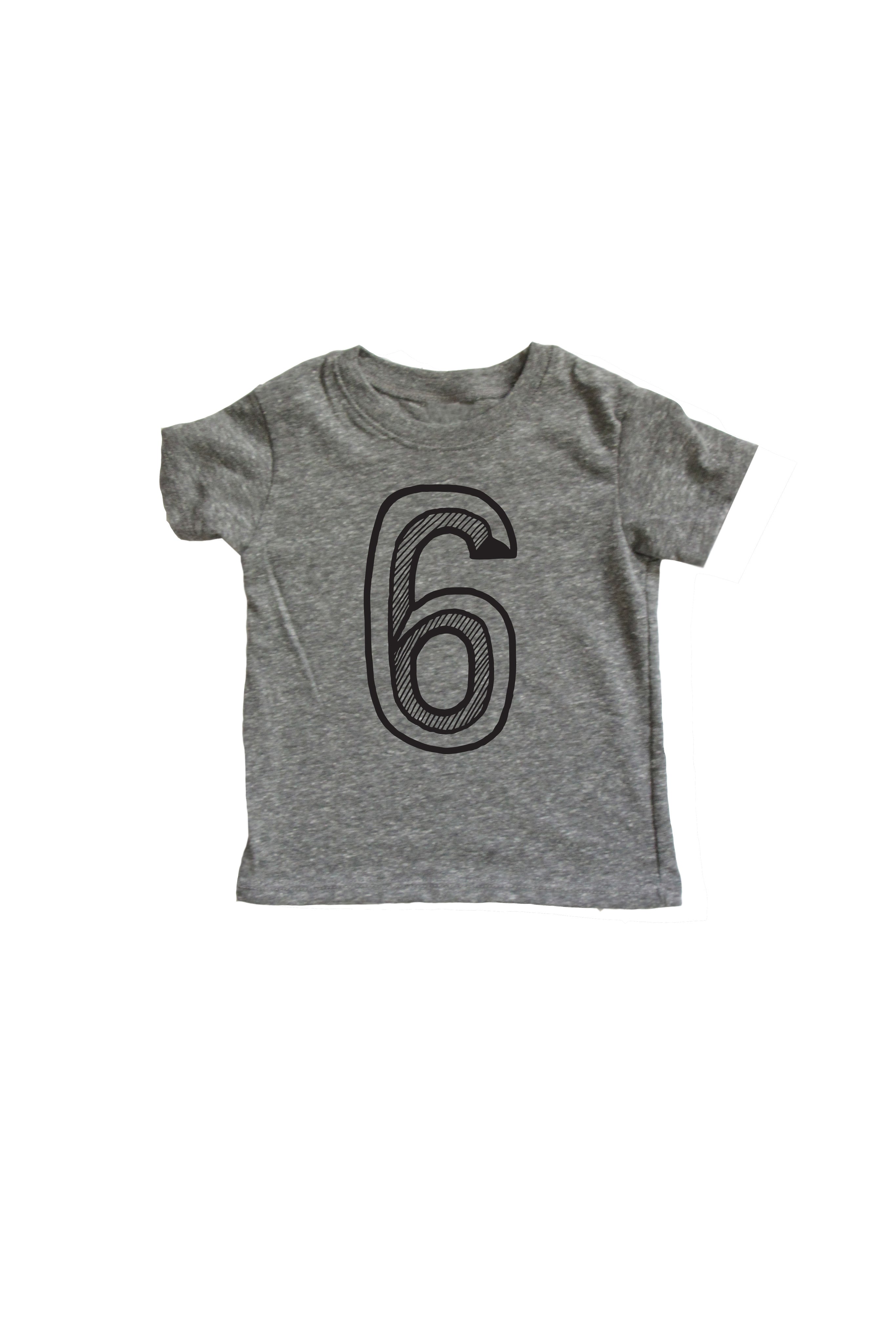 Gray Number 1-10 Tee