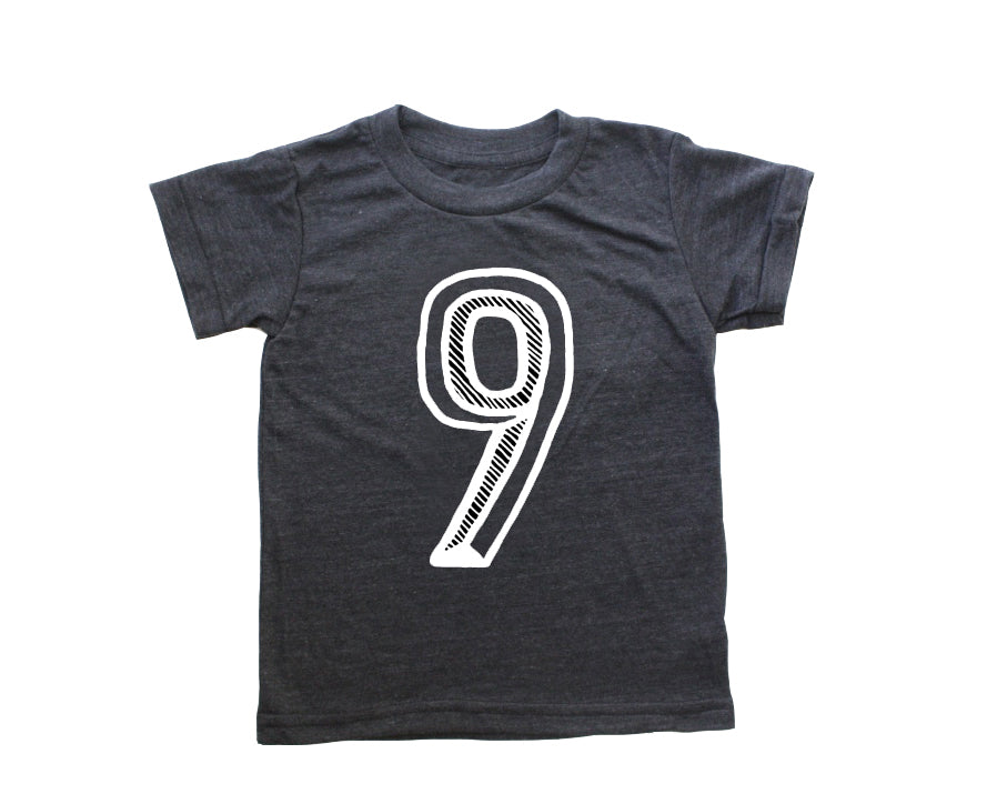 Black Number Tee Numbers 1-10