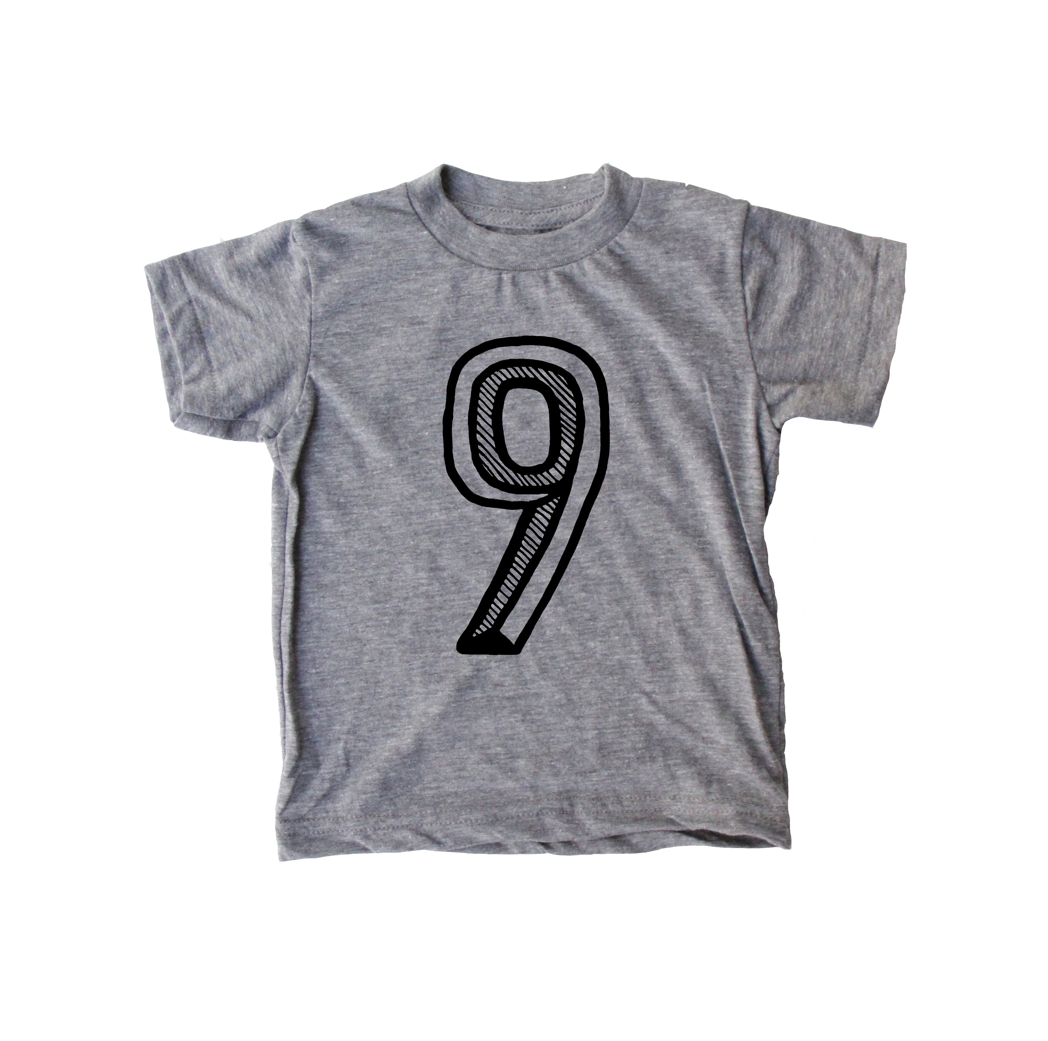 Gray Number 1-10 Tee