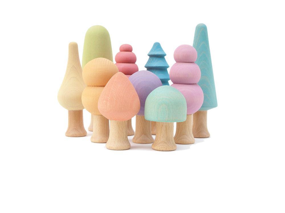 Ocamora - ‘Bosque’ Pastel Forest Trees, Set of 10 - Why and Whale