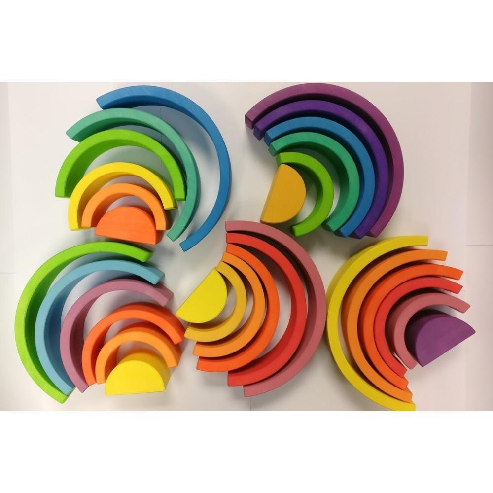 Ocamora - Green 6 Piece Rainbow Stacker - Why and Whale