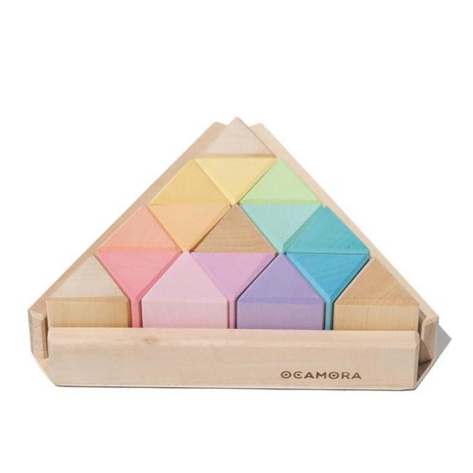 Ocamora - ‘Triangular Prisms’ - Wooden Blocks, Pastel - Why and Whale