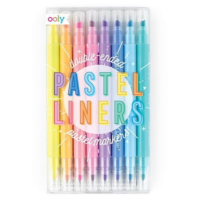 ooly pastel liners double ended markers, set of 8 - Why and Whale