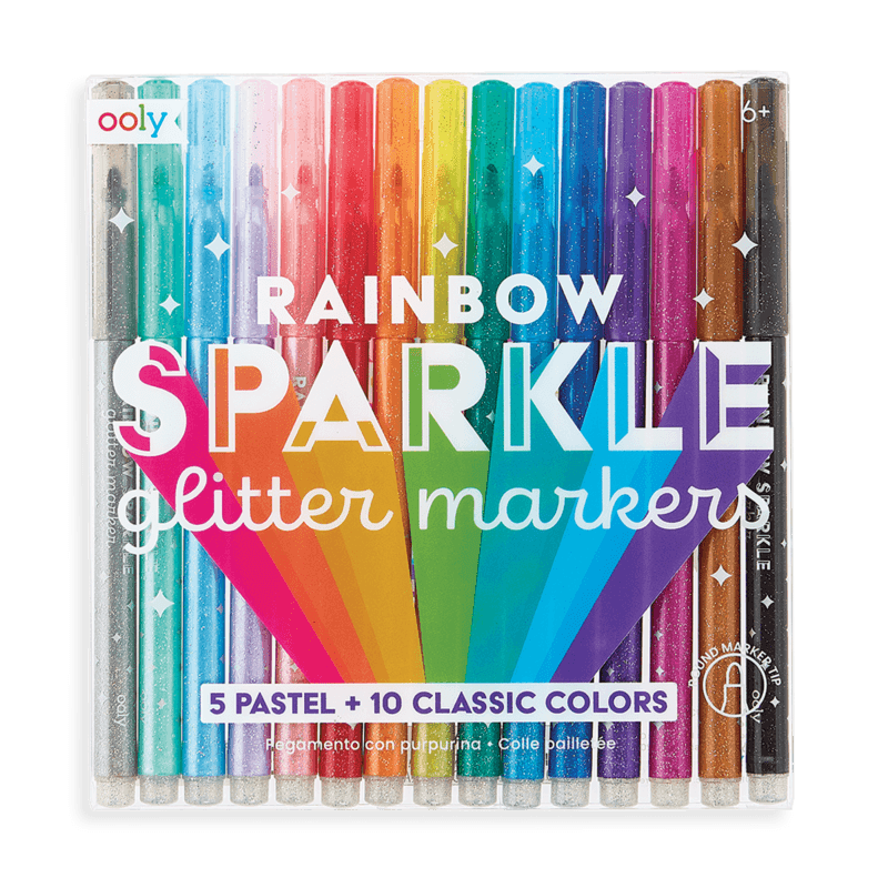 ooly rainbow sparkle glitter markers - set of 15 - Why and Whale